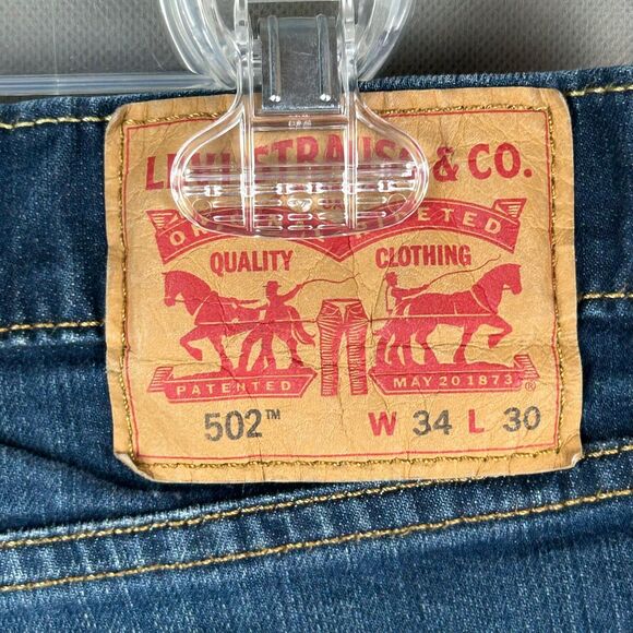 Levi's Jeans Pants Men's Size W34 L30 Blue Button Zip Pockets Flat Front - Picture 4 of 7